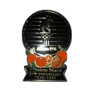MINUTE MAID Orange Juice Coca Cola 50th Anniversary Atlanta Olympic 1996 Pin